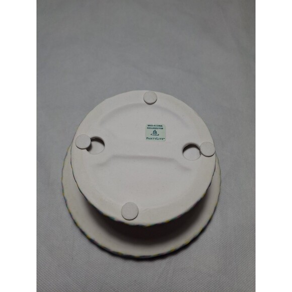 Retired PartyLite Celebration Cake Tealight Candle Holder Ceramic 7.5" - Picture 4 of 10